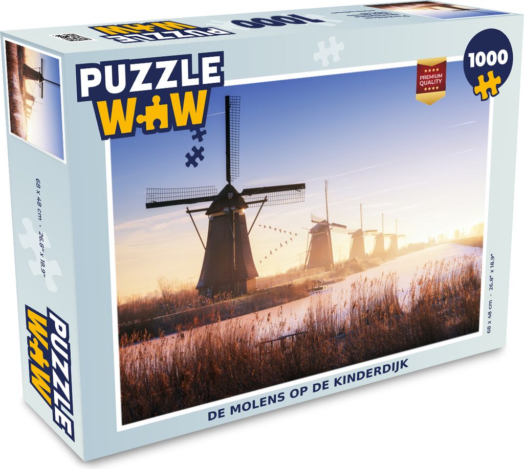 MuchoWow Puzzle 1000 Teile Die Windmühlen von Kinderdijk - Erwachsene - Rätsel