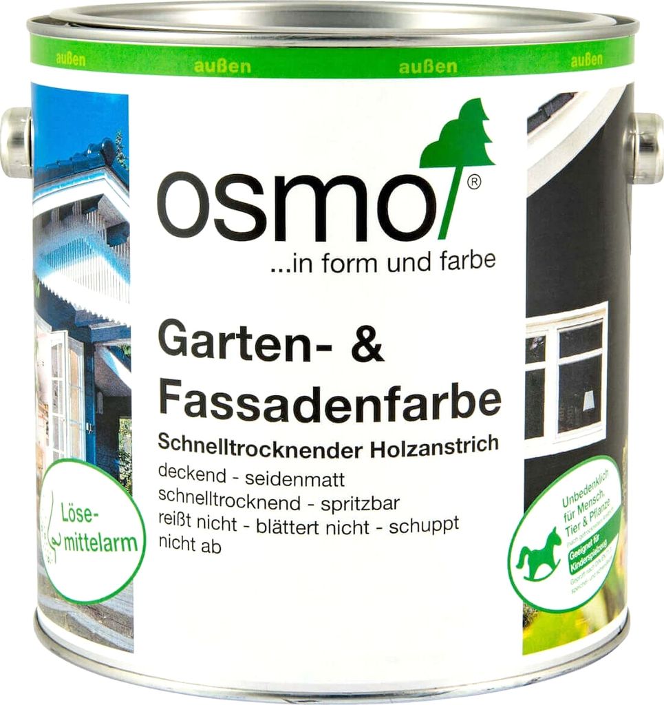 OSMO | 0,75 L | Verkehrsweiß RAL 9016 2 5 Liter Garten und Produktbild 