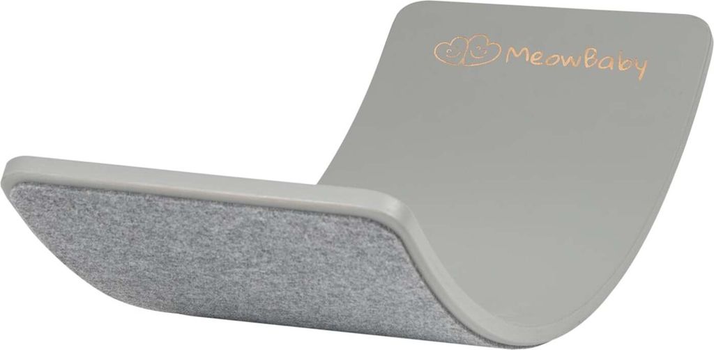 MeowBaby Balancierbrett aus Holz für Kinder Montessori Balance Board Grau 80x30cm mit Filz Grau