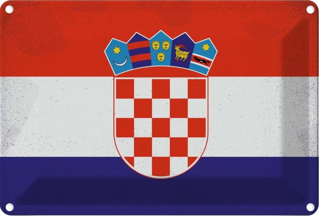vianmo Blechschild 20x30 cm Kroatien Croatia Vintage Flagge Fahne Wappen