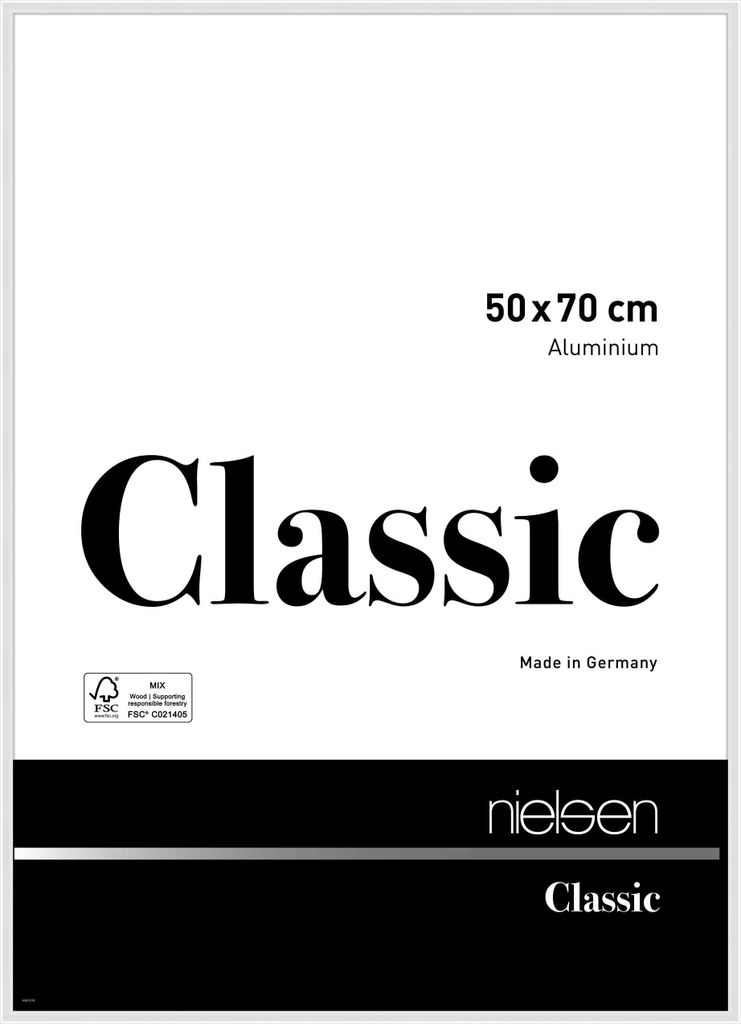 nielsen Aluminium Bilderrahmen Classic, 50x70 cm, Weiß Glanz