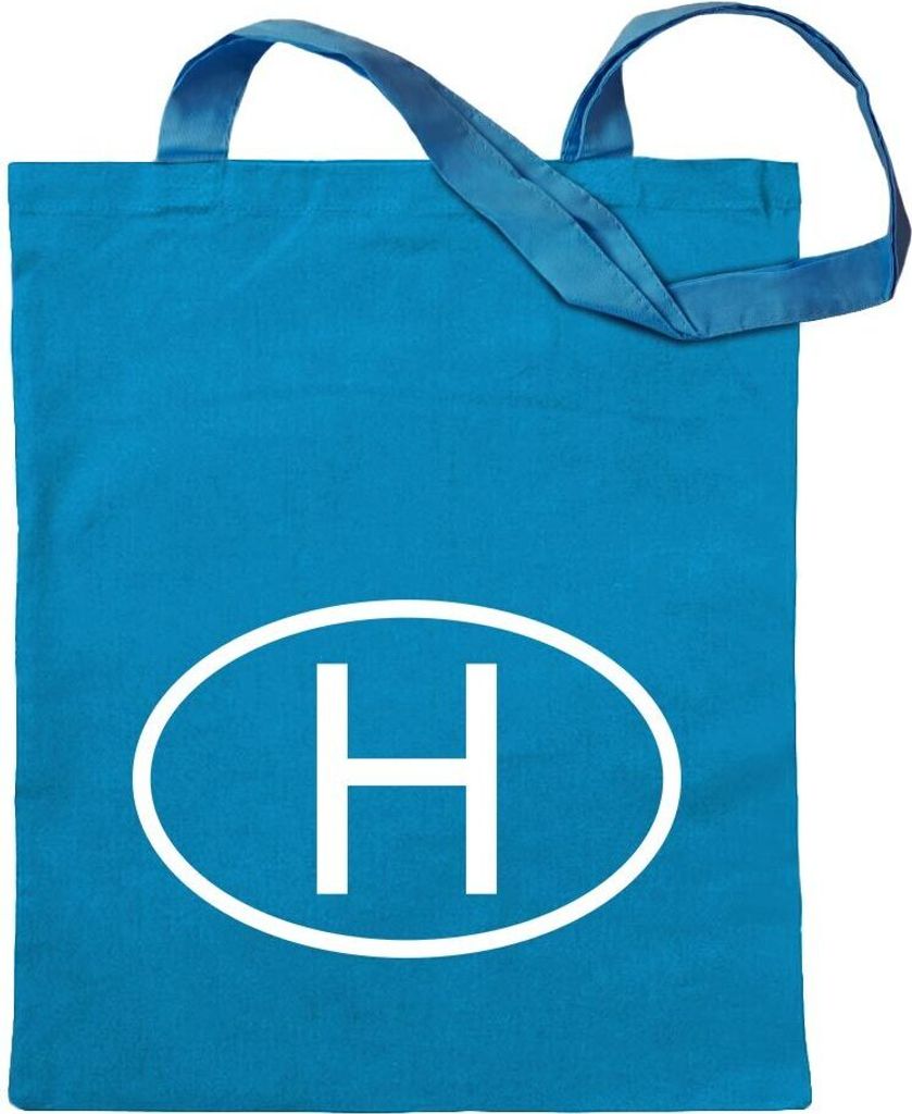 Kiwistar - Baumwolltasche - hellblau - Ungarn H - Tragetasche Stoffbeutel Umhängetasche Langer Henkel