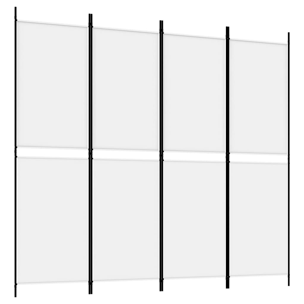 vidaXL 4-częściowy parawan biały 200x180 cm tkanina Zdjęcie produktu 