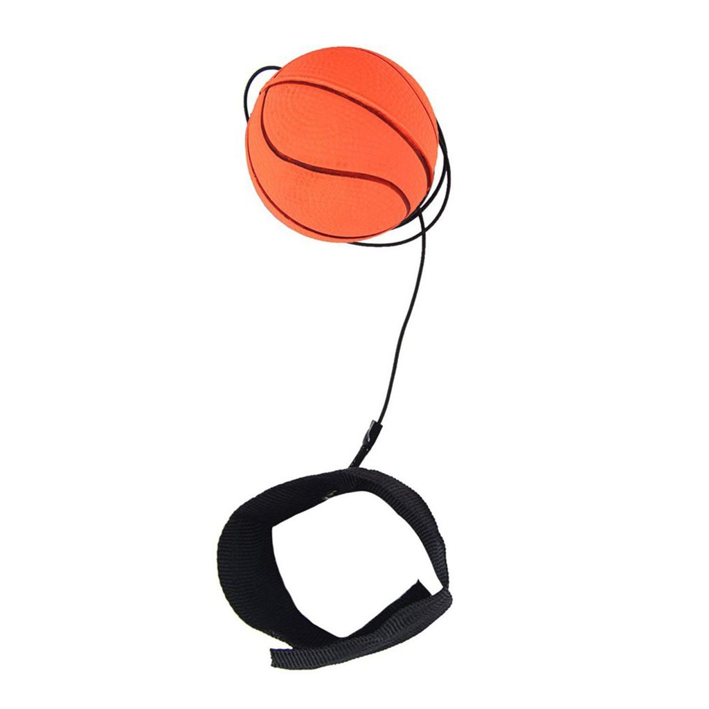 Tragbarer, hochelastischer, reißfester Hüpfball in Fußballform für das Handgelenk – ideal für drinnen.