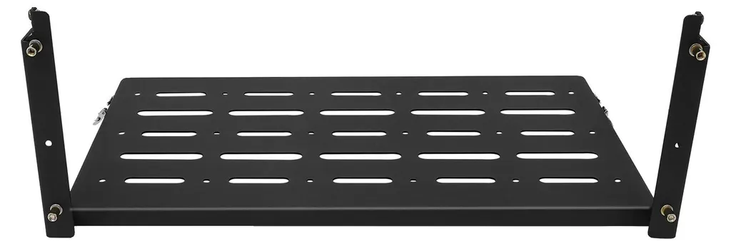 Table pliante à hayon en acier inoxydable noir - Capacité de 75 lb