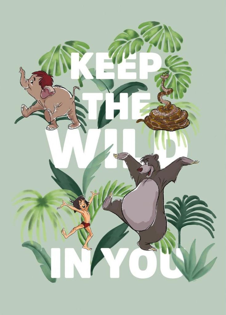 Poster Disney Das Dschungelbuch – Bleib wild 50 cm x 70 cm