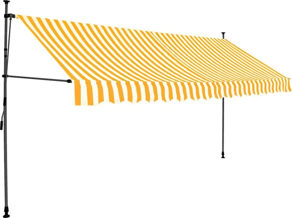 vidaXL Tenda da sole retrattile a comando manuale con LED 400 cm Bianco Arancio