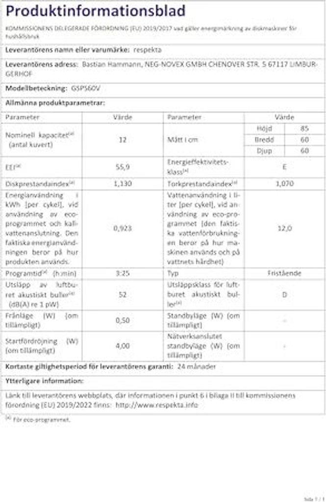 Respekta Geschirrspüler freistehend 60 cm weiß/Spülmaschine Produktbild 21