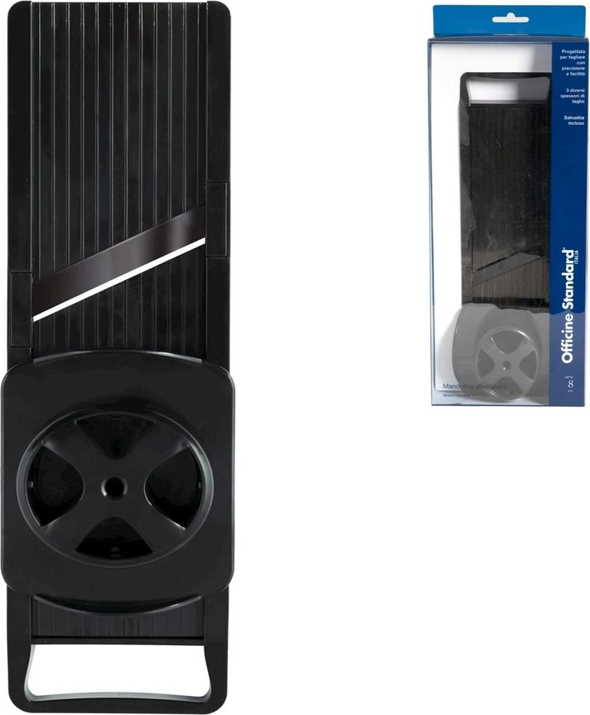 Officine Standard Vd601188 Aufschnittmaschine mit Keramikklinge und Fingerschutz, schwarz