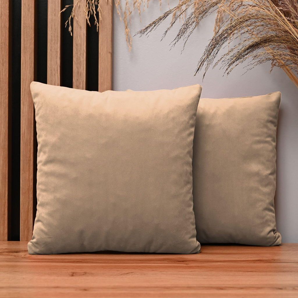 MG Design 2er Set Kissenbezüge 35 x 35 cm in Hellbraun - Produktbild 