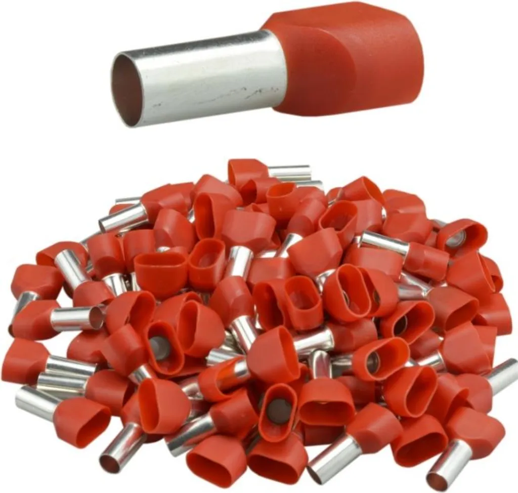 Capocorda isolato a doppia guaina 2x1,5/8 rosso (100 pz.)