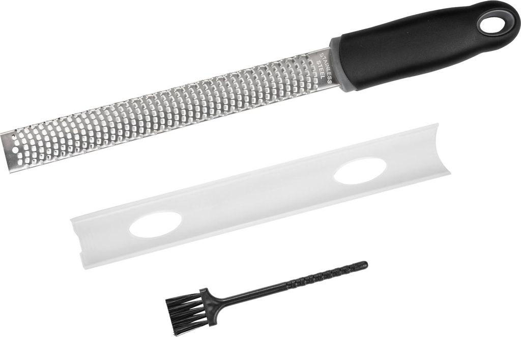 Intirilife multifunktionale Edelstahl Handreibe in Schwarz Produktbild 
