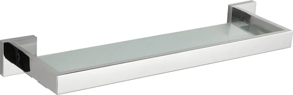 Tablette en verre Vox pour salle de bain : support mural chromé d'angle