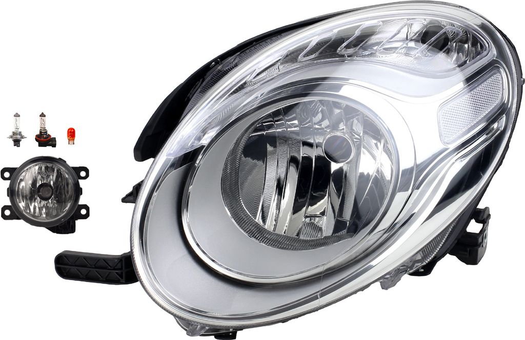 Johns, Scheinwerfer Halogen passend für Fiat 500L 09/12- H7 Links +Nebel + Leuchtmittel 51883593 0000051883593 51858824