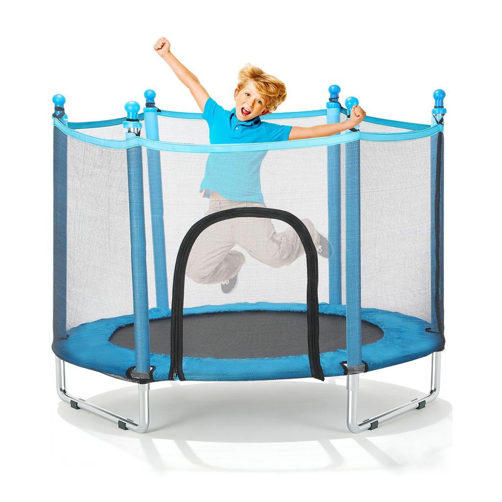 KEHOT Trampolin 140 cm mit Sicherheitsnetz, Indoor, Blau, Produktbild 