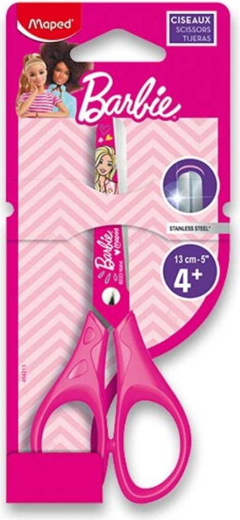 Maped Bastelschere Barbie rund 130 mm pink für Rechtshänder