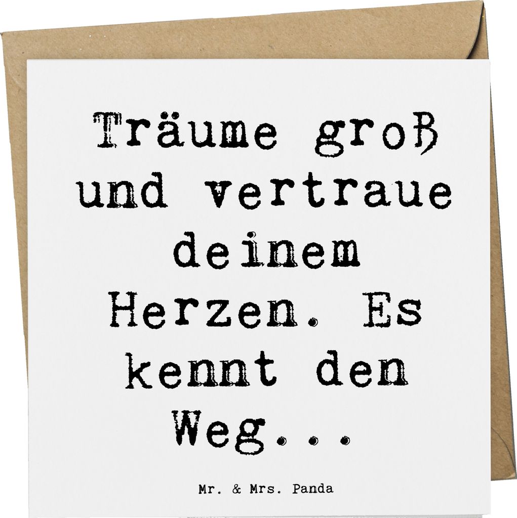 Mr. & Mrs. Panda Grußkarte Spruch Herzen Vertrauen - Weiß - Geschenk, Mut haben, Glückwunschkarte, anlasskarte, Zuversicht, positivity, doppelka...