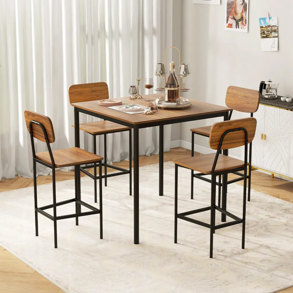 Set de table haute et tabourets encastrables pour manger dans petit espace - 2