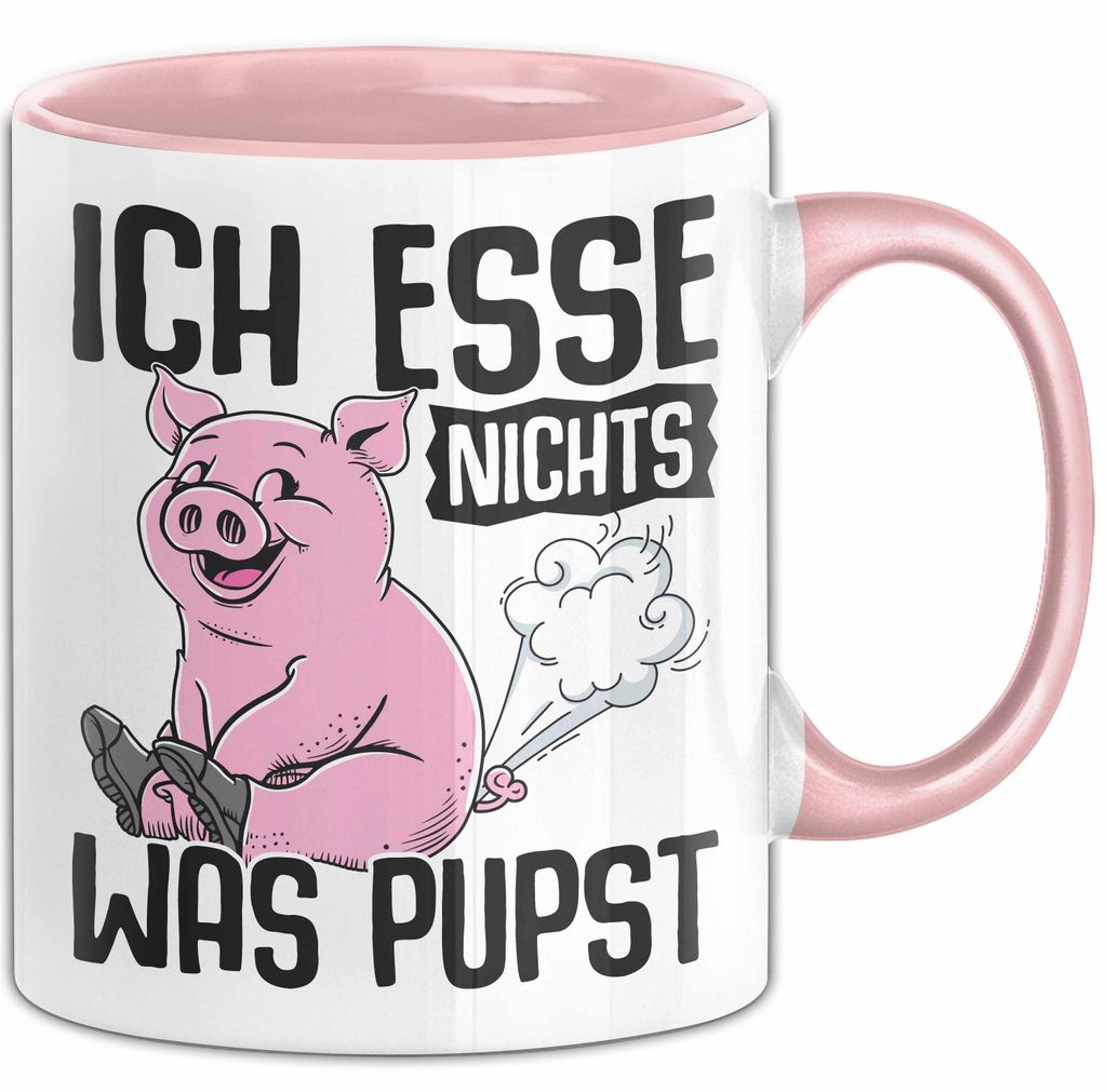 Veganer Tasse Geschenk Vegetarier Geschenkidee Ich Esse Nichts Was Pupst (Rosa)