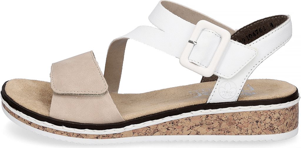 Rieker Damen Keil-Sandaletten Weiß/Beige Image du produit 