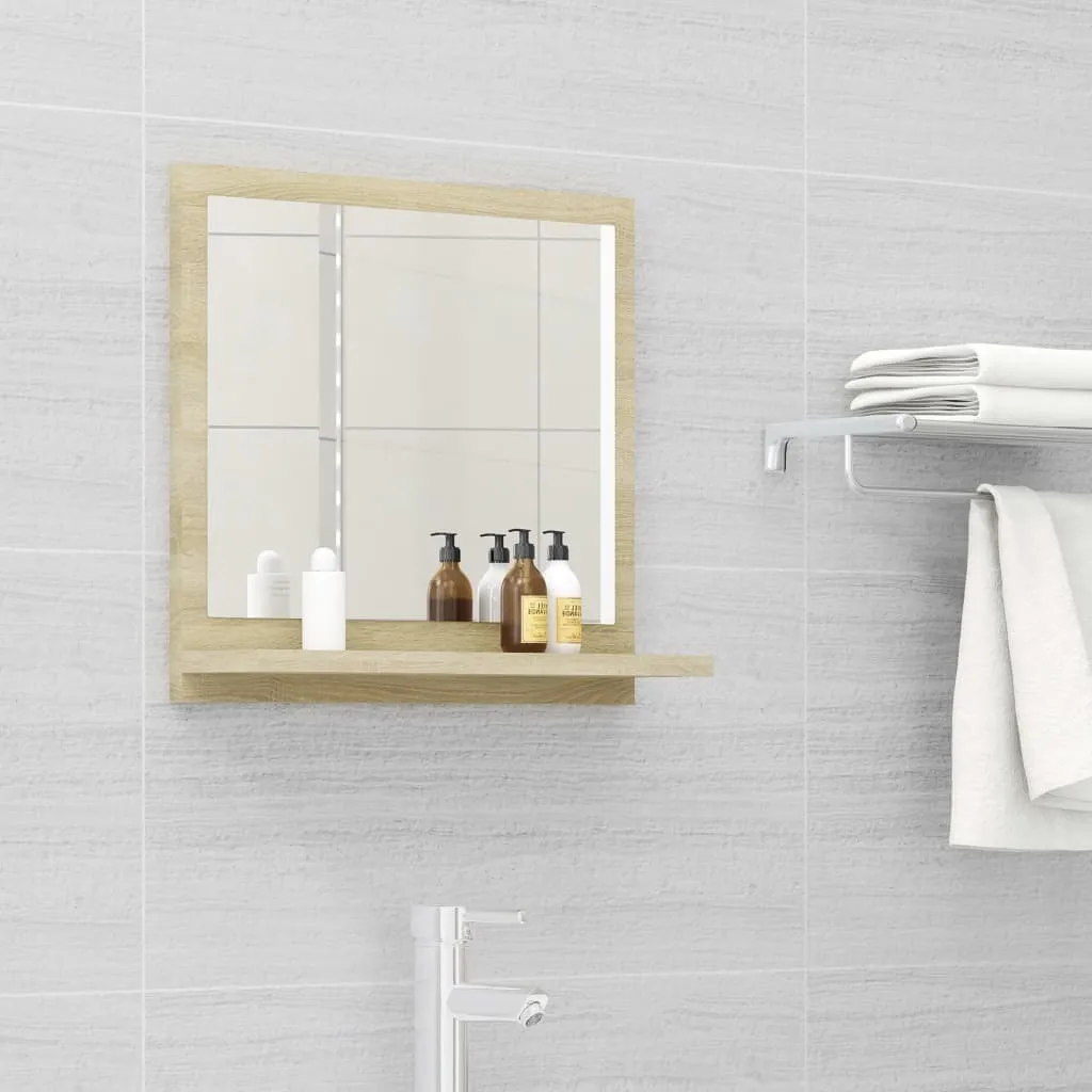 ZMH Miroir de Salle de Bains Chêne Sonoma 40x37 cm en Bois Composite