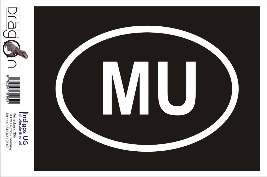 Aufkleber / Autoaufkleber - JDM / Die cut / Auto / OEM - Mauritius MU - 160x110mm schwarz - Heckscheibe / Heckscheibenaufkleber
