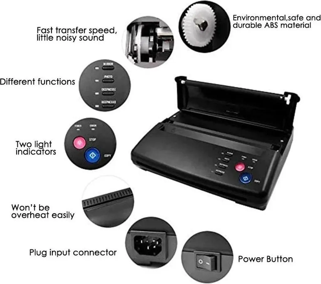 Machine transfert tatouage thermique 220V - Haute résolution - Noir - 3