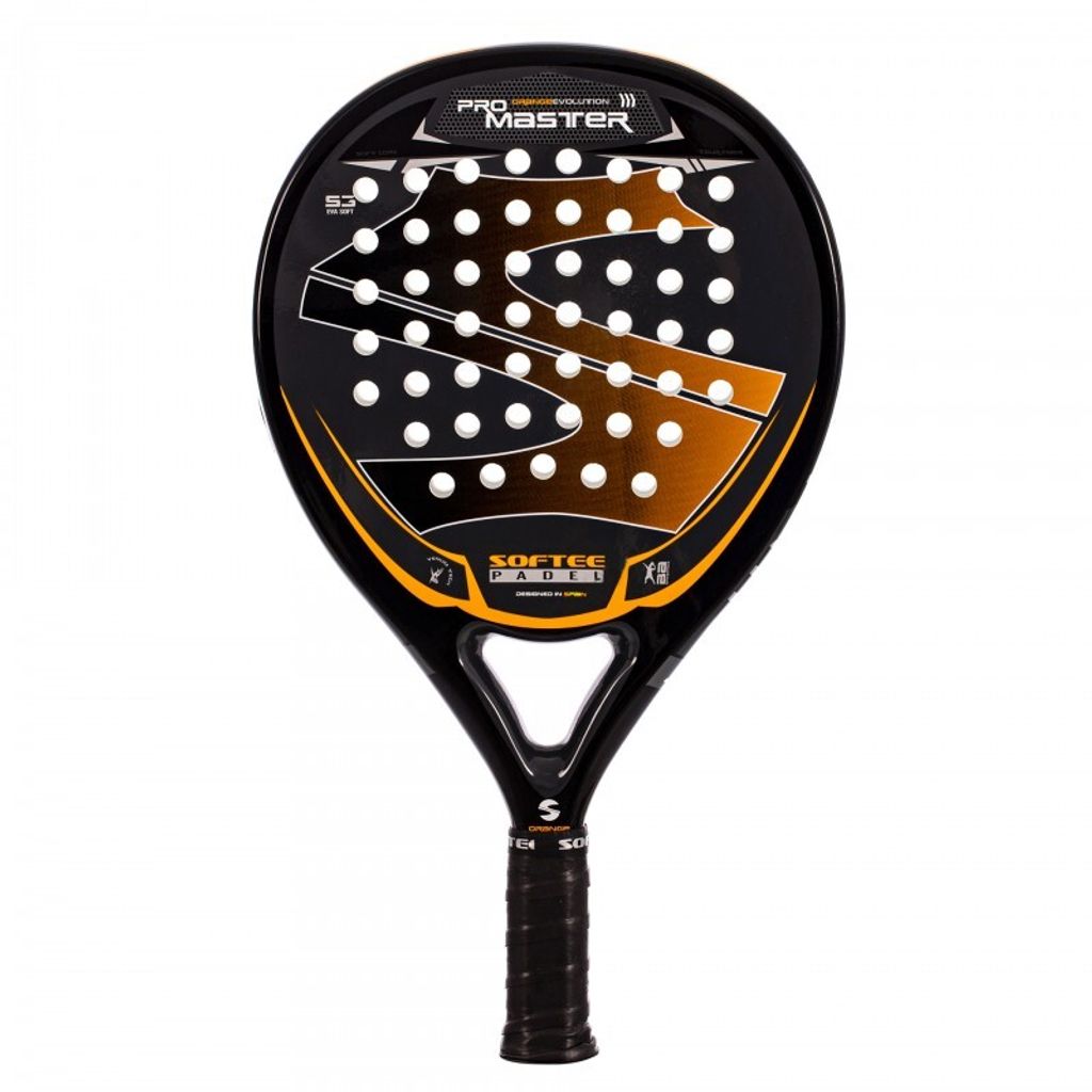 Softee Pro Master Evolution padelracket, bruin/zwart. Productafbeelding 
