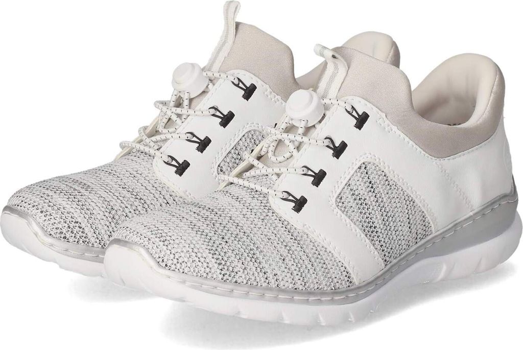 Rieker Damen Sneaker 39187-36, 39187-37, 39187-38, 39187-39, 39187-40, 39187-41, 39187-42 RIE-L32G4 weiss-rauch/weiss/perle 38