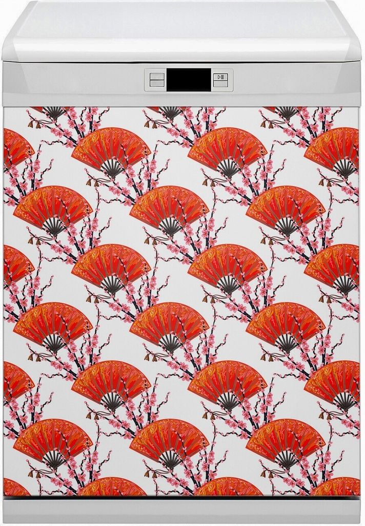 Magnetmatte Geschirrspüle Abwaschbar Küche Magnete Dekor 60x80 cm - Japanischer Fan