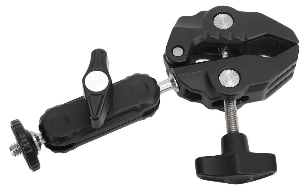 Super Kamera-Klemmhalterung, 360-Grad-Kugelkopf, magischer Arm, Doppel-Kugelkopf-Adapter mit 1/4 Zoll Außengewinde