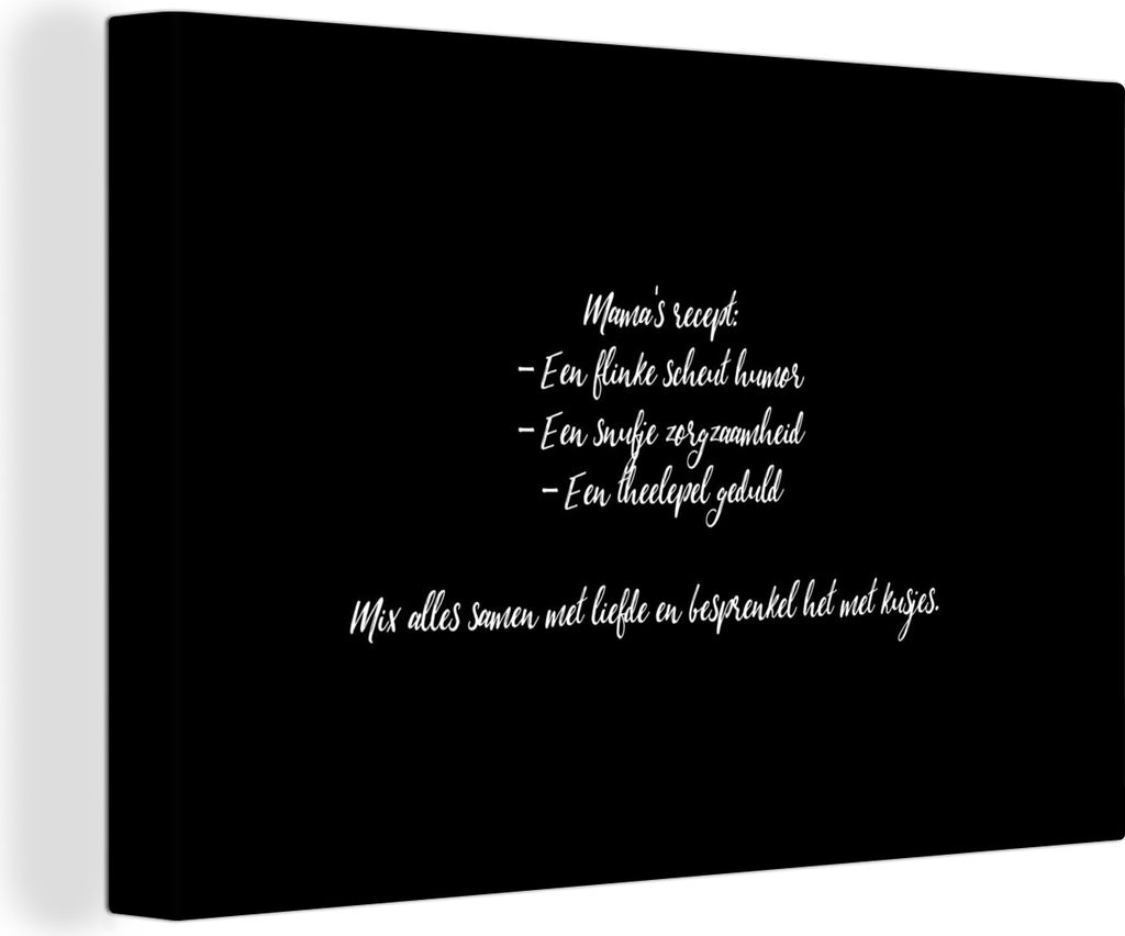 OneMillionCanvasses - Leinwandbilder - 140x90 cm, Zitate - Sprichwörter - Mama - Rezept - Kochen, Wandbilder Kunstdruck Wanddekoration - Foto au...