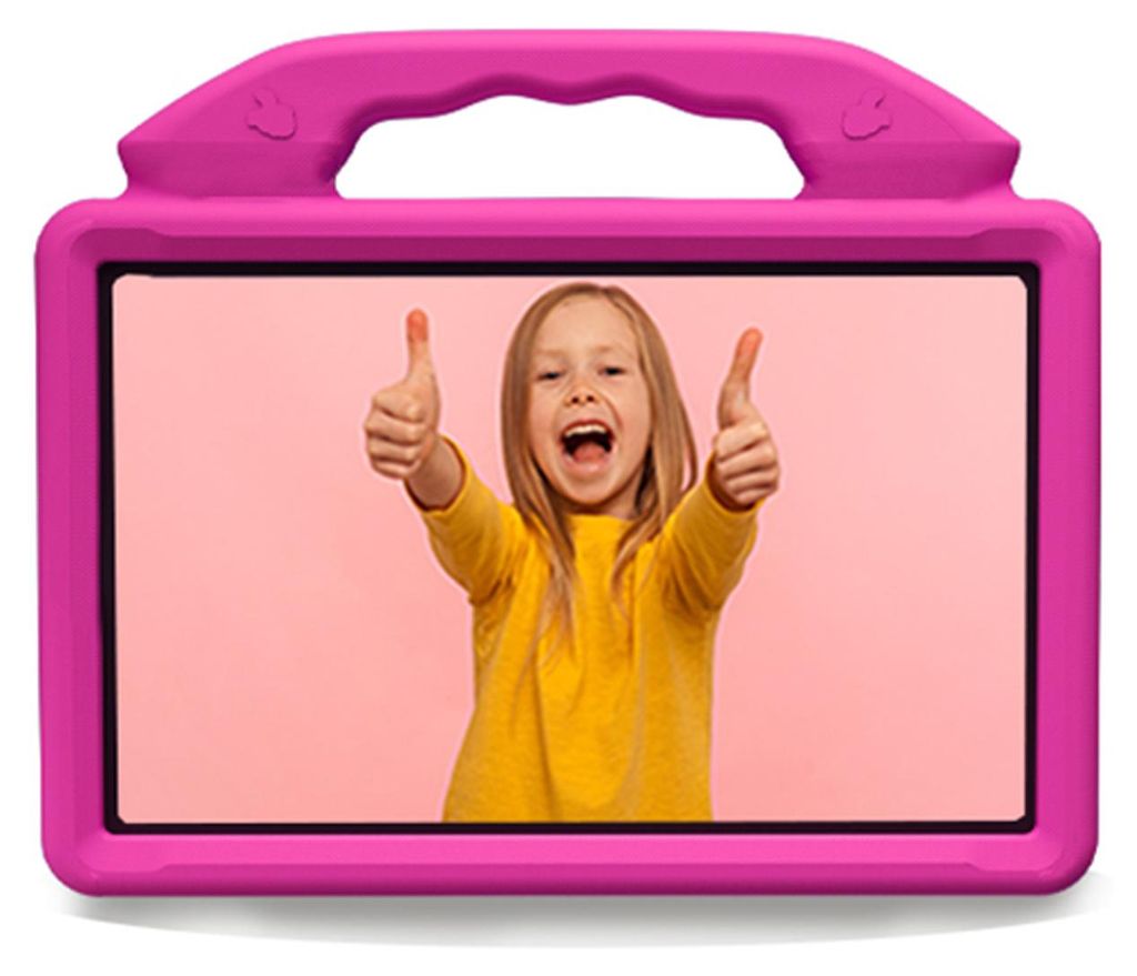 Leichte, stoßfeste und kinderfreundliche Tablet-Hülle mit Griff und Ständer, passend für Kindle Fire HD7 (2015, 2017, 2019), in Rosarot