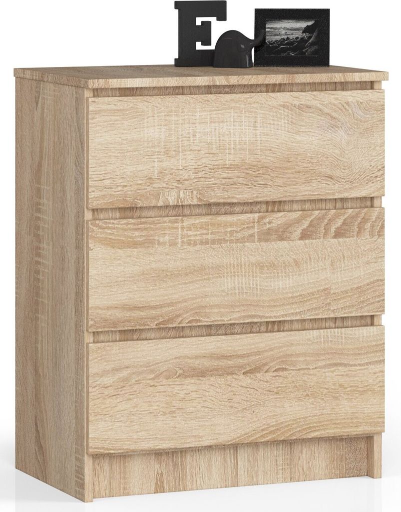 Kommode AKORD K60 Sonoma-Eiche 60 cm 3 Schubladen B60 x H77 Produktbild 