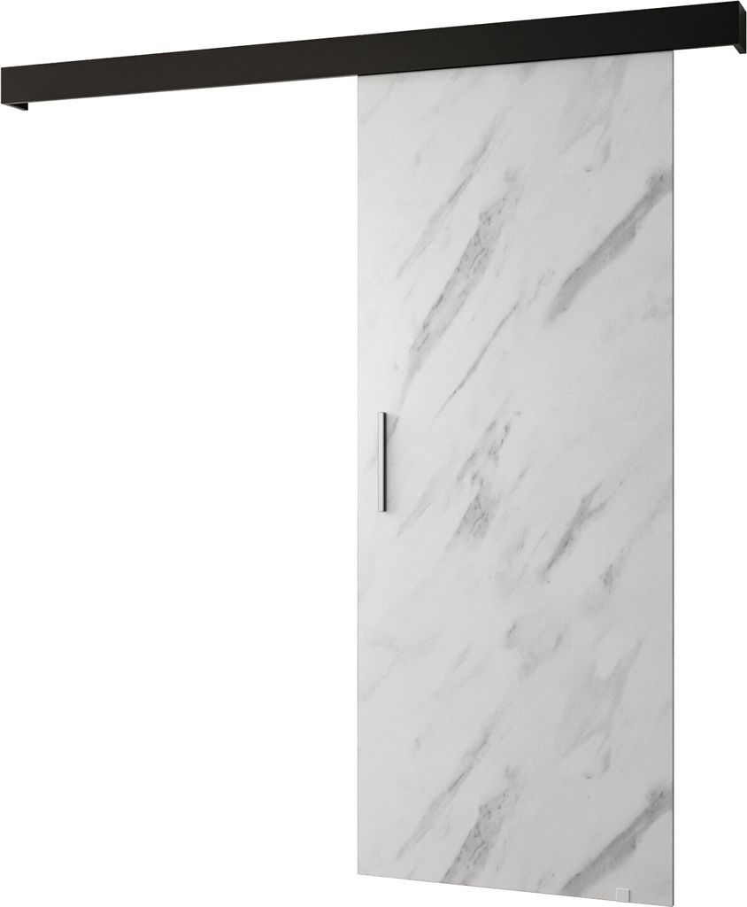 MEBLE KRYSPOL Schiebetürsystem SALWADOR 1 mit Schienenabdeckung, Einbautüren, 90x204cm, Weißer Marmor