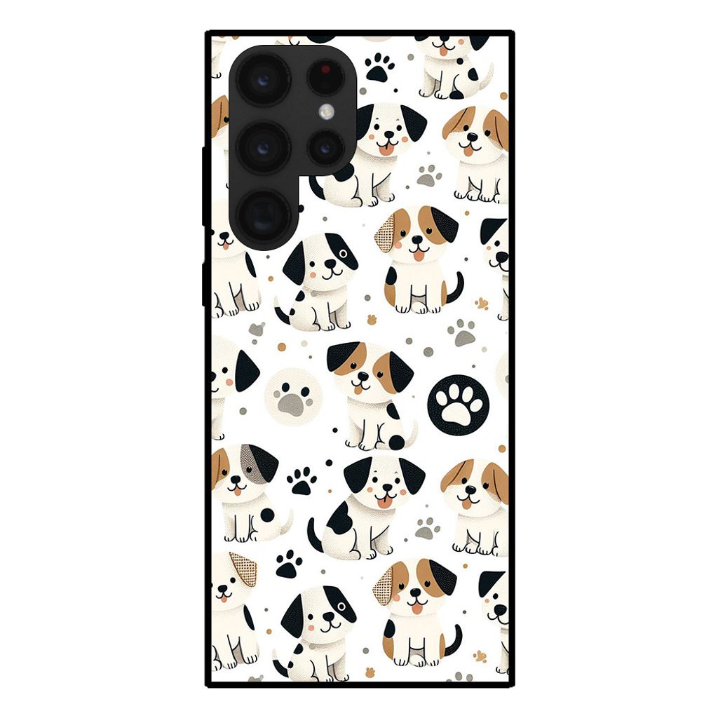 Smartphonica Handytasche für Samsung Galaxy S23 Ultra mit Hundedruck - TPU zurück Abdeckung Fall Hunde Design