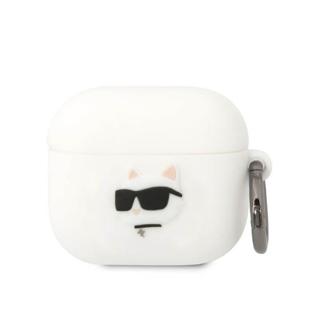 Karl Lagerfeld KLA3RUNCHH AirPods 3 Cover weiß/weiß Silikon Choupette Head 3D