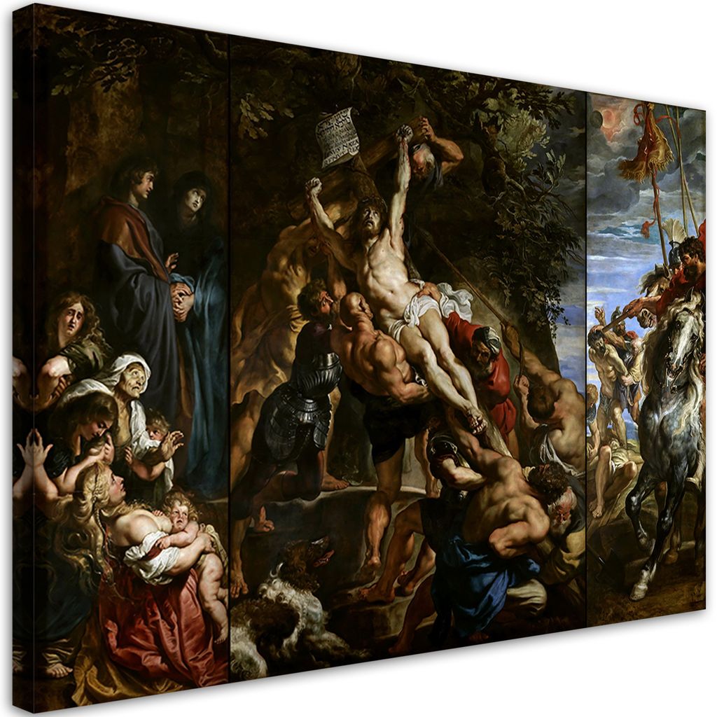 Leinwandbild Die Erhöhung des Kreuzes - P. P. Rubens 90x60 Feeby Bunt bild für die wand bereit zum aufhängen