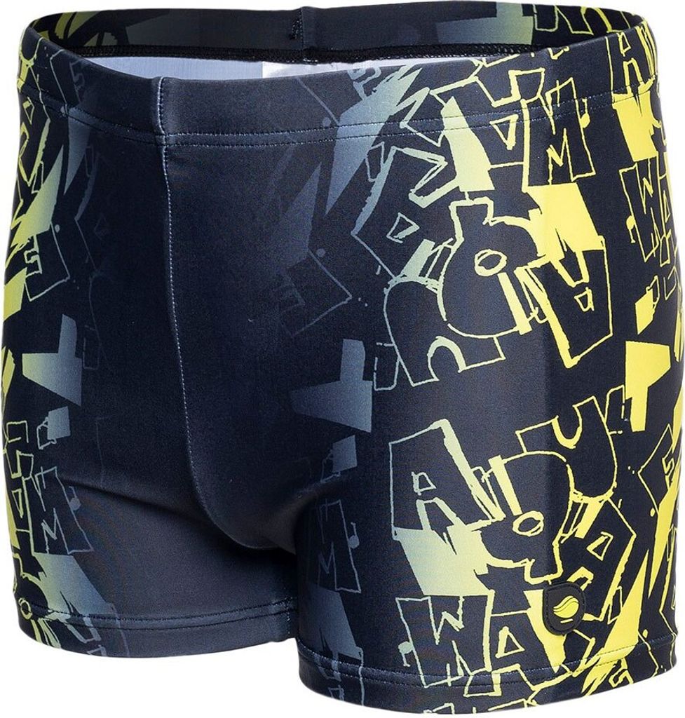 Aquawave - "Atos" Badeshorts für Jungen PP14547 (164) (Dunkles Marineblau/Gelb)