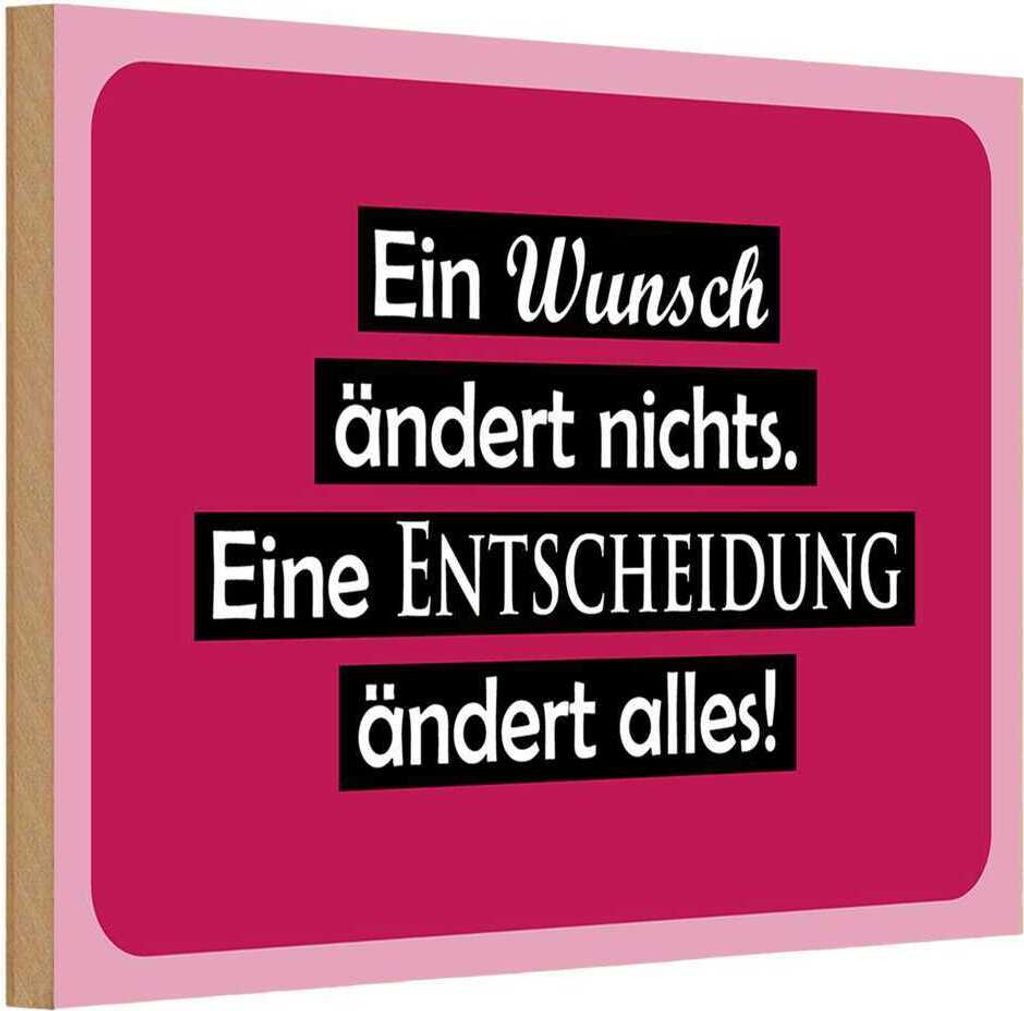 vianmo Holzschild 20x30 cm Ein Wunsch ändert nichts Spruch Zitat