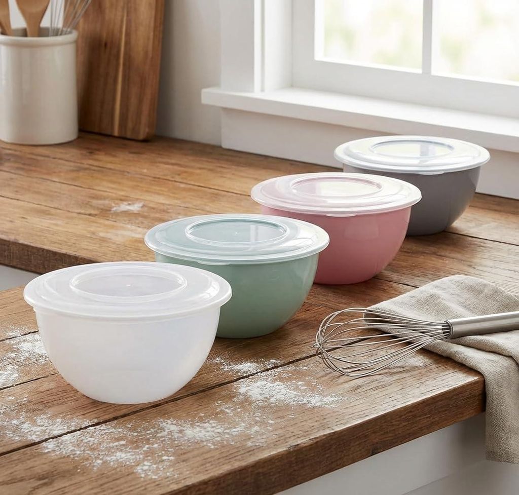Schüssel mit Deckel 5L für Salate, Camping, Grillen 4