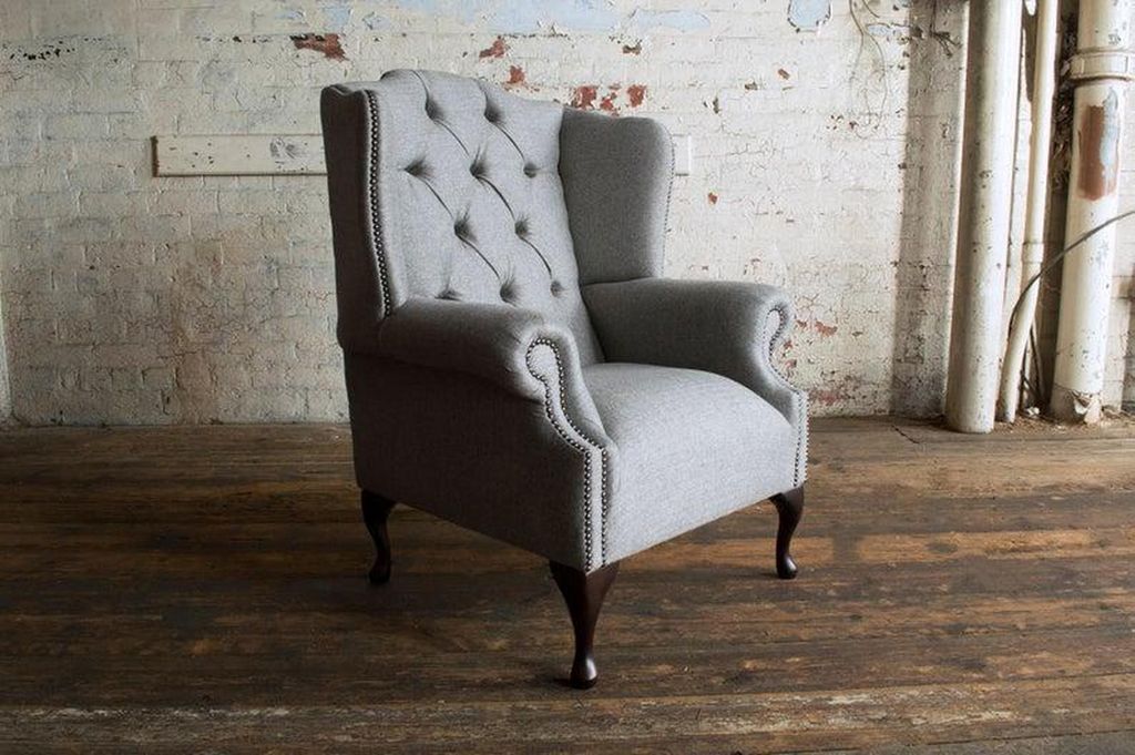 Design Chesterfield Stoff Couch Sofa Polster Ohrensessel 1 Sitzer Neu