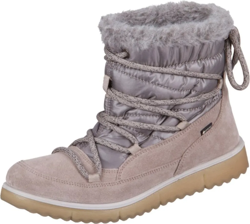 Bottes d'hiver fourrées beiges : Confort thermique et semelle crantée