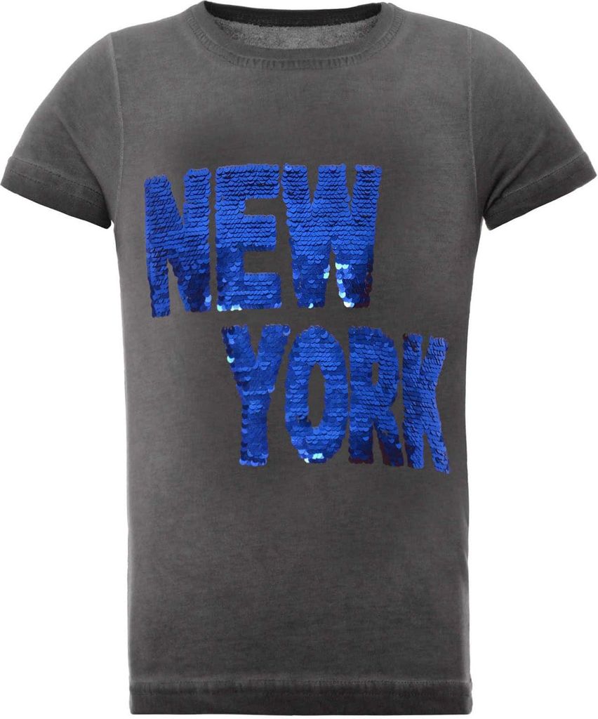 BEZLIT Jungen T-Shirt mit tollem Wende Pailletten Schriftzug Schwarz 140