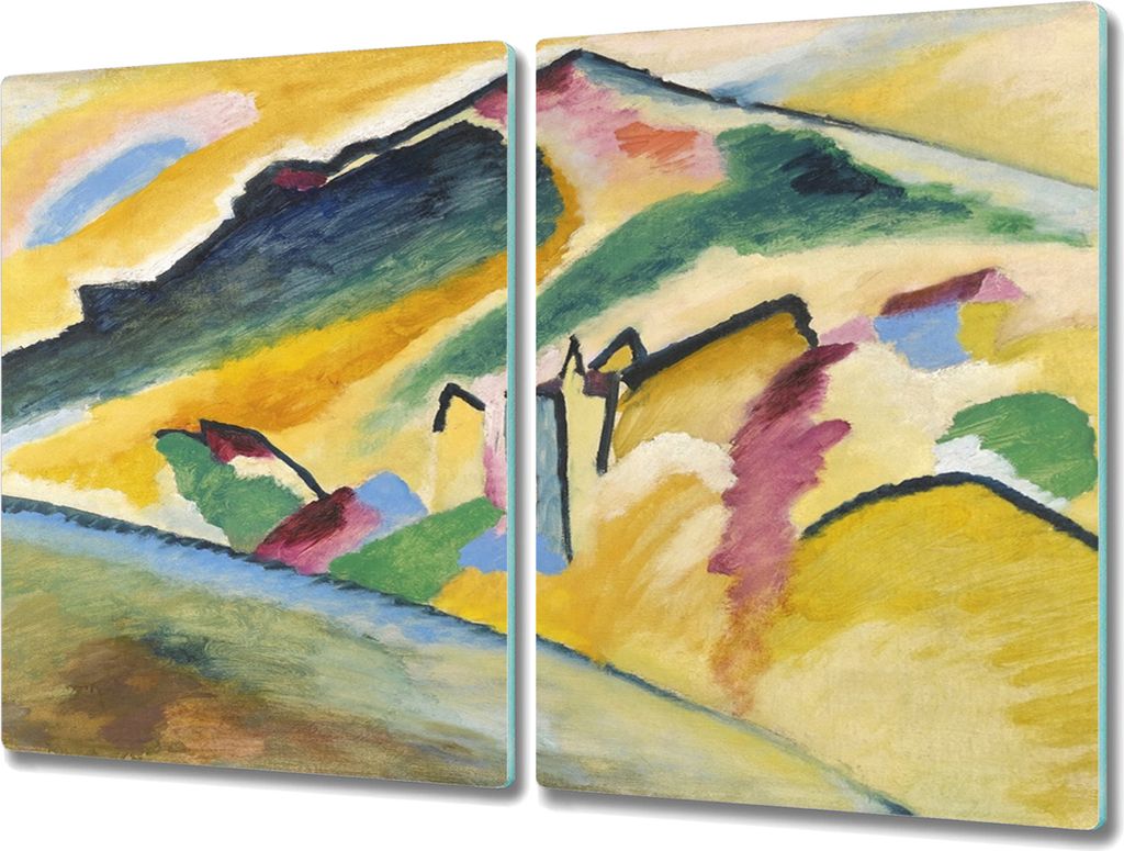 Coloray Kochplattenabdeckung Herdabdeckplatte 2x40x52 cm Hackbrett Schneidebrett Küchenbrett - Herbstlandschaft