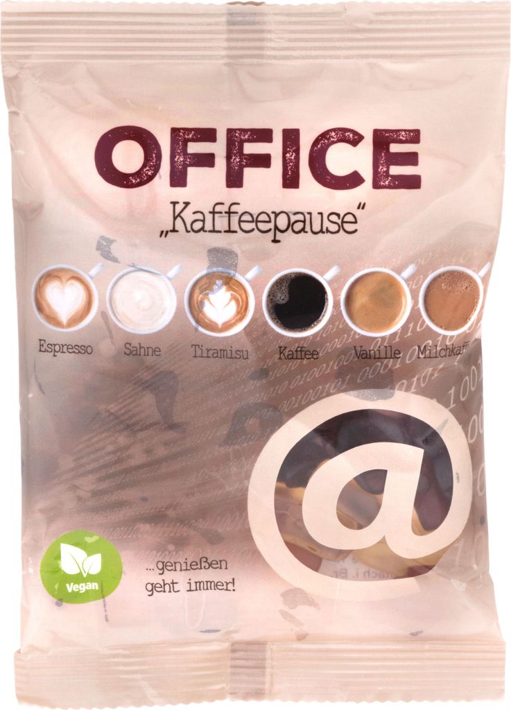 MHD‐Deal 49% günstiger! OFFICE Kaffeepause Fruchtgummi VEGAN – 12×150g Tray -MHD 05/2026 Espresso, Sahne, Tiramisu, Kaffee, Vanille, Milchkaffee