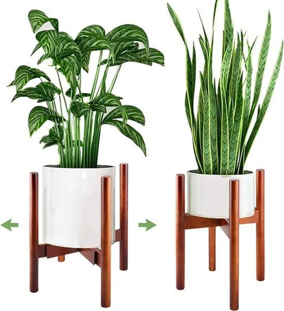 Support de pot de fleurs ajustable en bois pour aménager votre intérieur