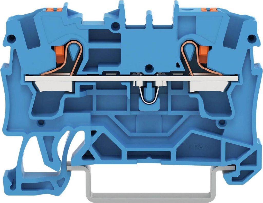 WAGO 2204-1204 2-Leiter-Durchgangsklemme ,mit Drücker,4mm²,blau