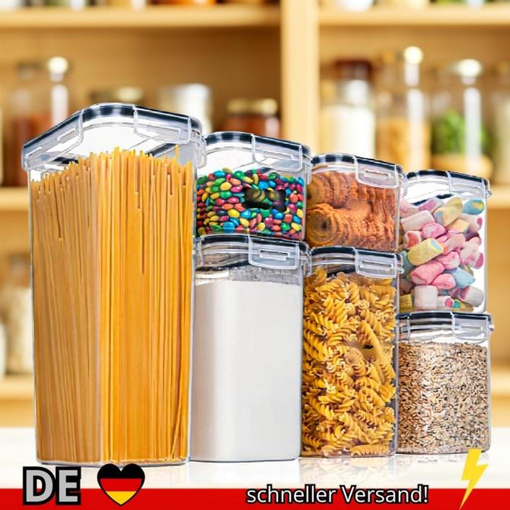 Kitchen 7-teiliges Lebensmittelbehälter-Set Luftdichte Aufbewahrungsbox aus