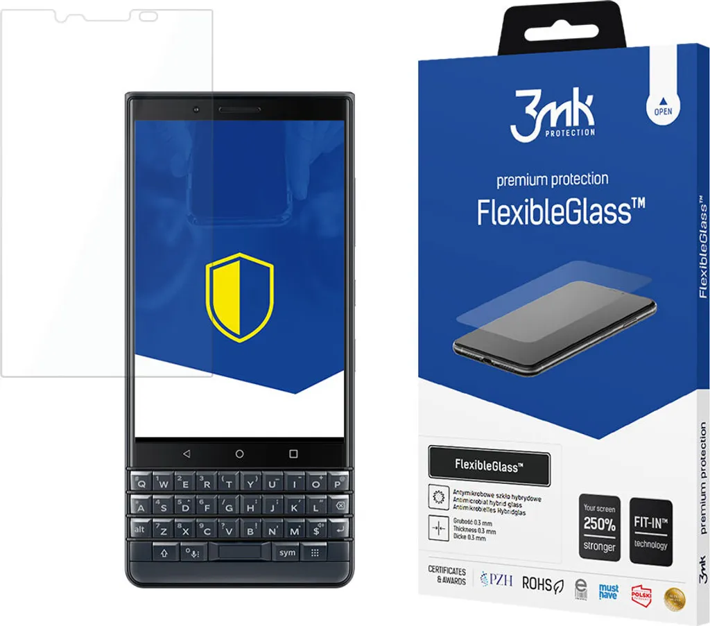 Pellicola Vetro Flessibile 3Mk BlackBerry Key2 LE - Hybrid Glass 7H